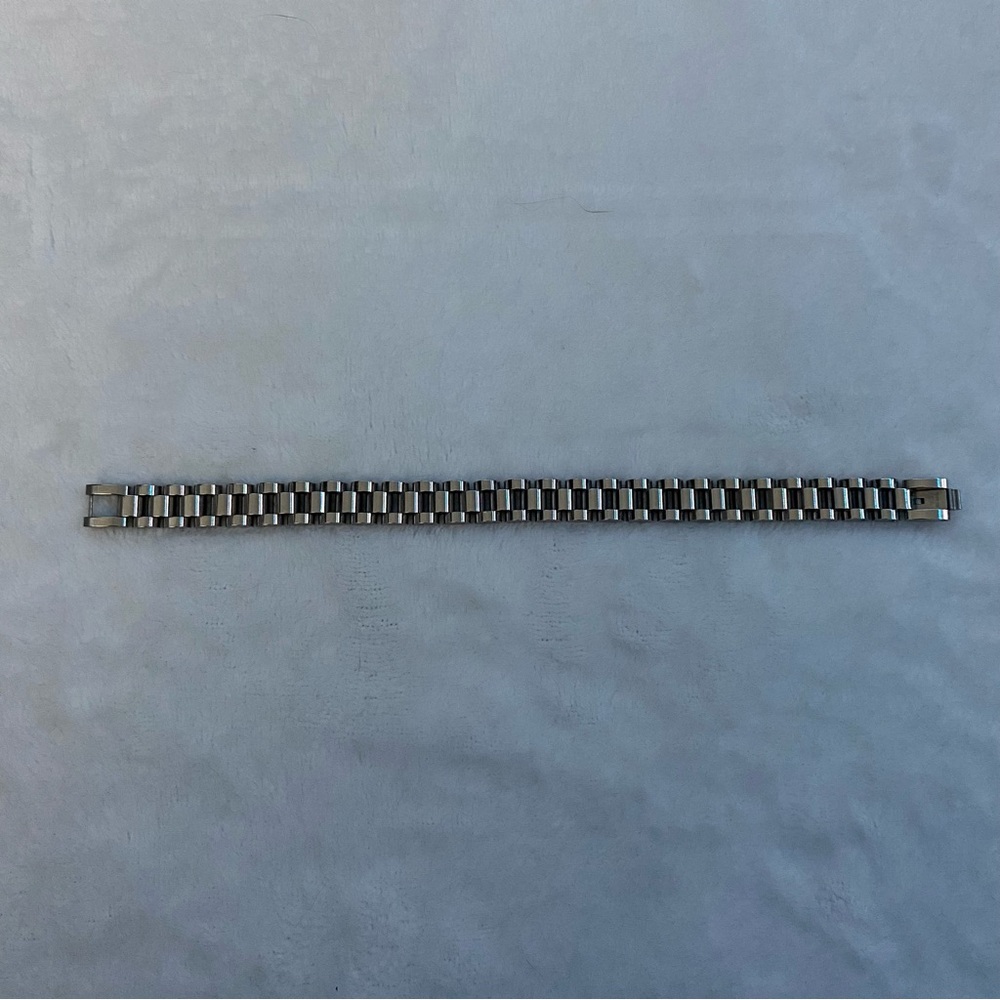 8” stainless steel “rolex” style jubilee chain bracelet